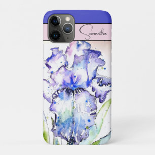 Iris Irises Flower Watercolor Floral Purple Art iPhone 11 Pro Case