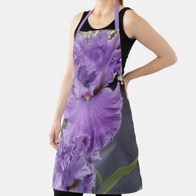 Iris Irises Purple Flower Floral Lavender  Apron (Insitu)