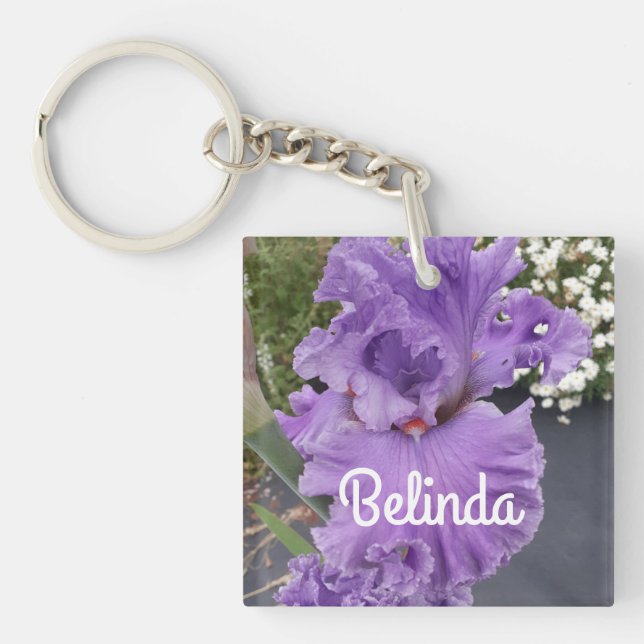 Iris Irises Purple Flower Floral Lavender  Key Rin Key Ring (Front)