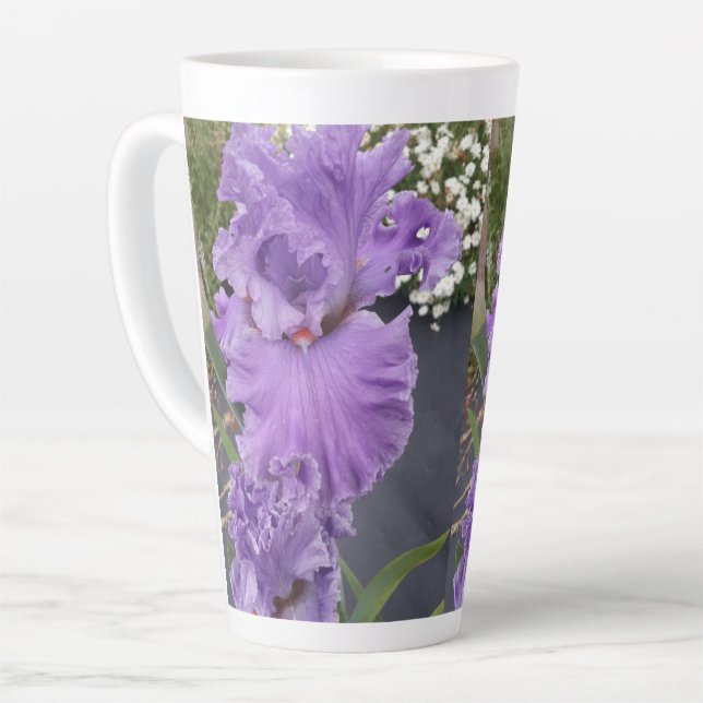 Iris Irises Purple Flower Floral Lavender  Latte Mug (Left Angle)