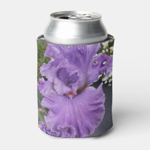 Iris Irises Purple Flower Floral Lavender Poster Can Cooler