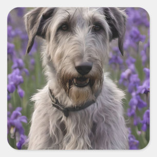 Iris Irish Wolfhound, Square Sticker