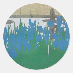 Iris Kamisaka Sekka japan traditional painting art Classic Round Sticker