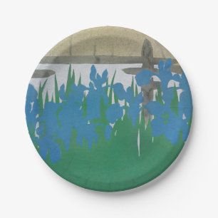 Iris Kamisaka Sekka japan traditional painting art Paper Plate