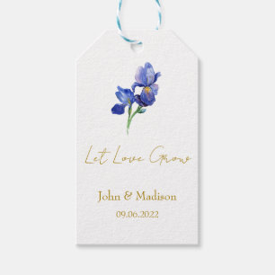 Iris Let love grow wedding seed Gift Tags