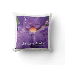 Iris Live Love Garden Throw Pillow 16"