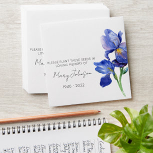 Iris Memorial Funeral Seed Envelope