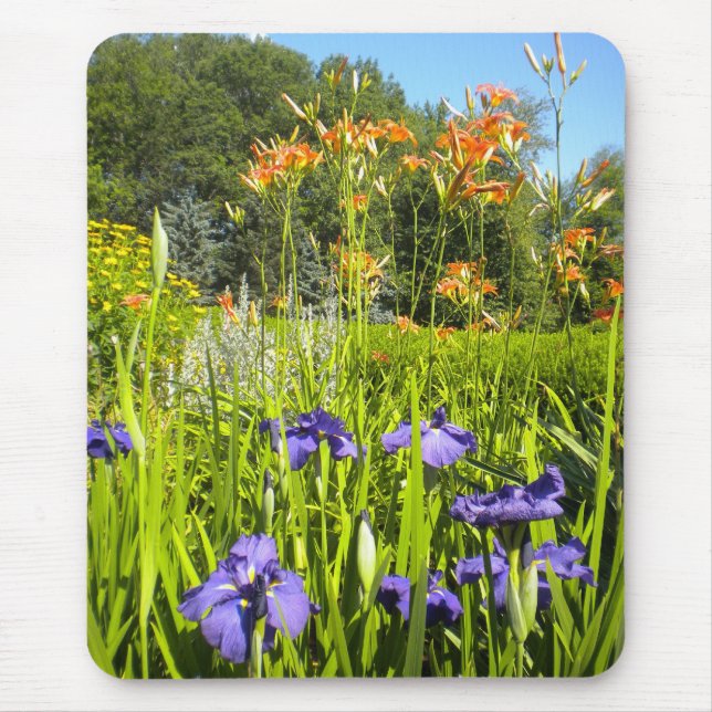 Iris N Daylilies garden Mousepad (Front)