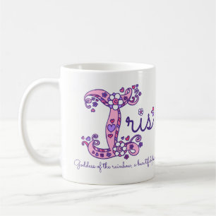 Iris name meaning decorative I monogram mug