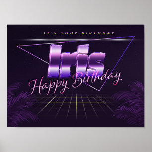 Iris Name Vorname lila retro Poster Geburtstag