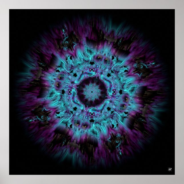 Iris nebula - colourful abstract pattern v2-1 poster (Front)