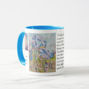 Iris On Collage / Artist Larry Lerew Mug