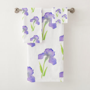 Iris Pattern Bath Towel Set