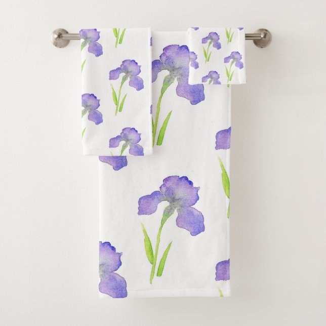 Iris Pattern Bath Towel Set (Insitu)