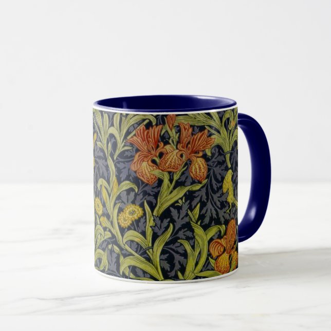 Iris Pattern (by William Morris) Mug (Front Right)