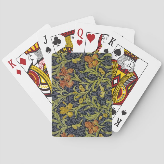 Iris Pattern (by William Morris) Playing Cards (Back)