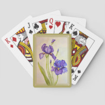 Iris Playing Cards with green
