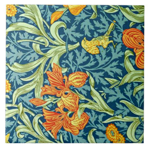 Iris, popular design by William Morris, Tile