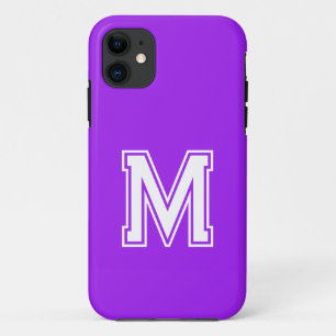 Iris Purple Solid Colour   Minimalist Monogram iPhone 11 Case