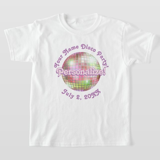 Iris Retro Disco Ball PERSONALIZED T-Shirt (Laydown)