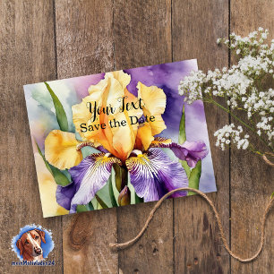 Iris Schwertlilie - Aquarell-Design Postcard