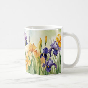 Iris Schwertlilie lila gelb   Coffee Mug