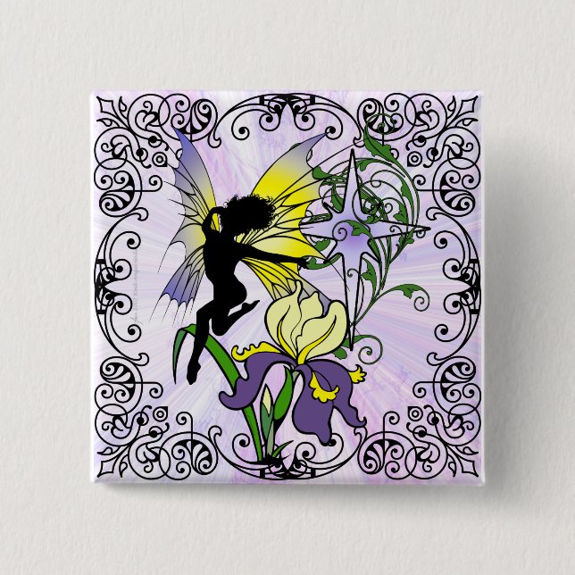 Iris Shadow Fairy 15 Cm Square Badge (Front)