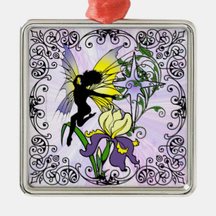 Iris Shadow Fairy Metal Tree Decoration