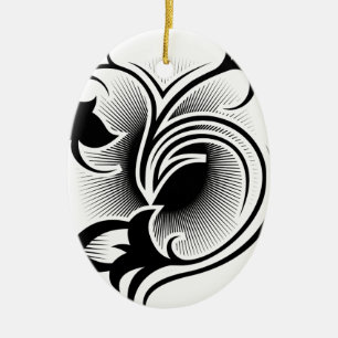 Iris tattoo ceramic tree decoration