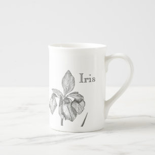 Iris to customise or personalise bone china mug