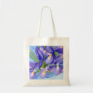 Iris Vase Flower Painting Tote Bag