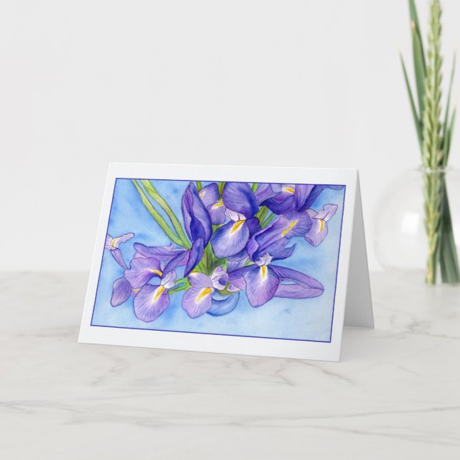 Iris Vase Greeting Card (Front)