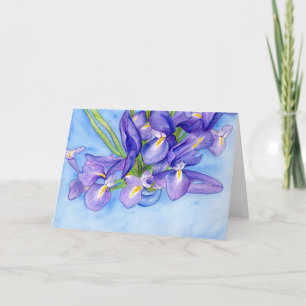 "Iris Vase" Painting Greeting Card