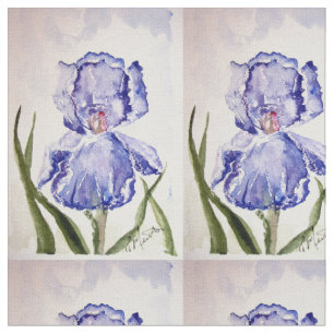 Iris Watercolor painting Fabric
