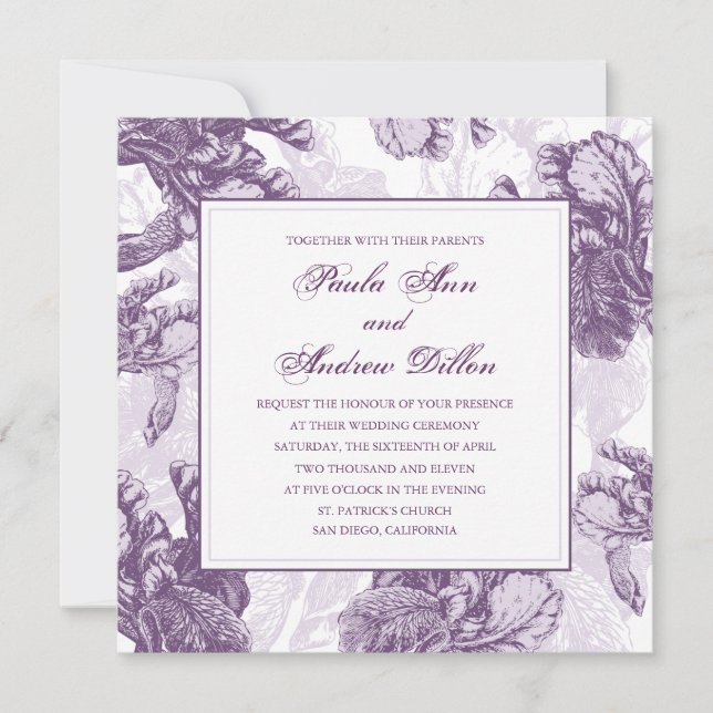 Iris Wedding Invitation (Front)