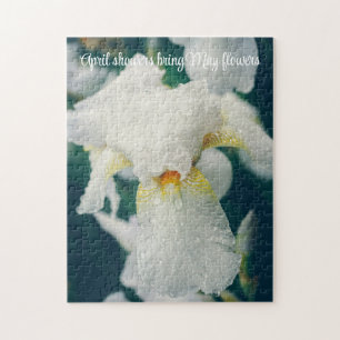 Iris with water droplets jigsaw puzzle