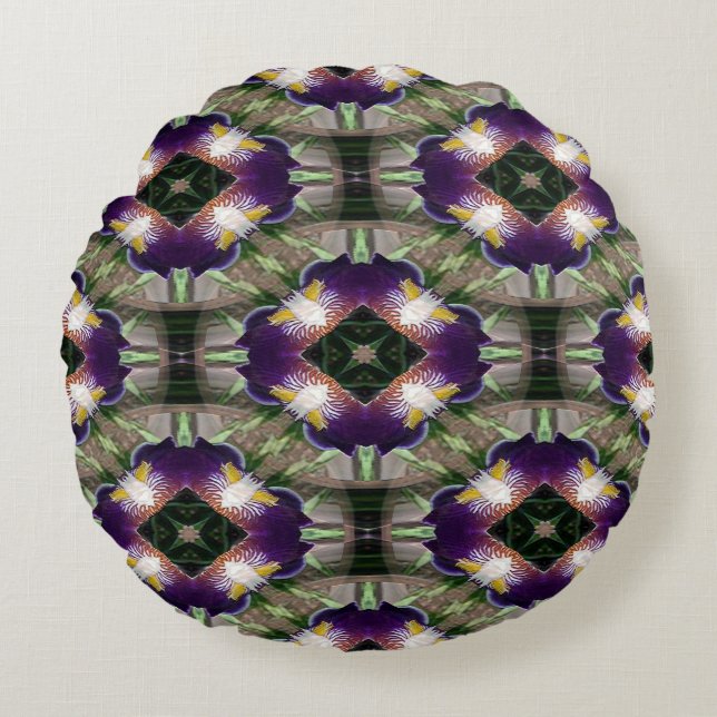 Iris Wreaths.... Round Cushion (Front)