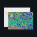 Irises, 1889 by Vincent van Gogh Card<br><div class="desc">Irises,  1889 by Vincent van Gogh. Vincent Willem van Gogh was a Dutch post-impressionist painter who posthumously became one of the most famous and influential figures in the history of Western art.</div>