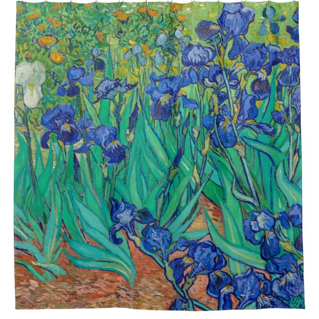 Irises, 1889 by Vincent van Gogh Shower Curtain (Front)