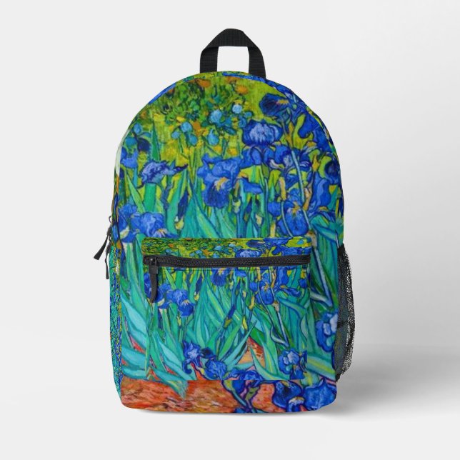 Irises 1889 printed backpack (Front)