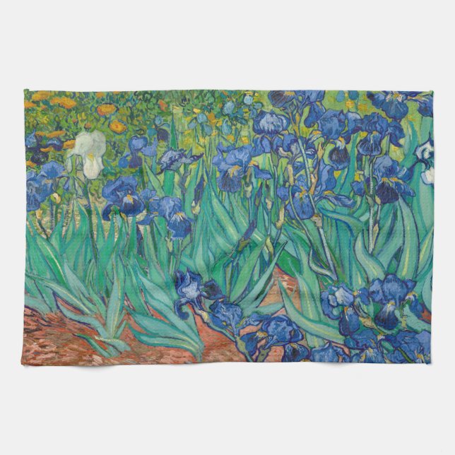 Irises, 1889 tea towel (Horizontal)