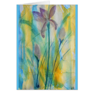 Irises abstract watercolor, soft and vibrant