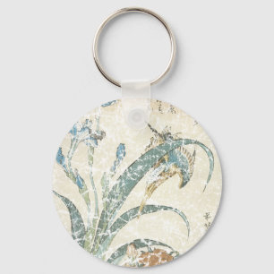 Irises and Kingfisher Key Ring