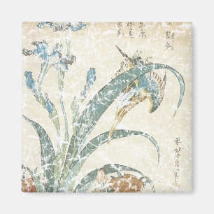 Irises and Kingfisher Magnet