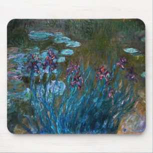 Irises and Water Lilies, Claude Monet Mouse Mat