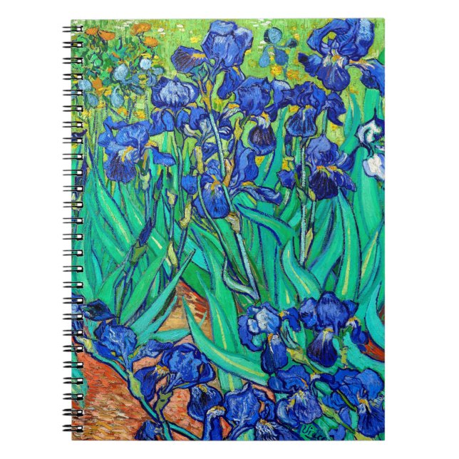 Irises Botanical Art Vincent Van Gogh spiral Notebook (Front)