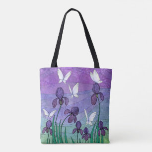 irises & butterflies tote bag