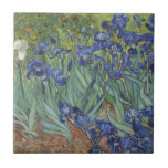 Irises by Van Gogh Blue Iris flowers Tile<br><div class="desc">Digital image courtesy of the Getty's Open Content Program. Irises by Van Gogh is a beautiful french impressionist painting by Vincent Van Gogh. In May 1889, after episodes of self-mutilation and hospitalisation, Vincent van Gogh chose to enter an asylum in Saint-Rémy, France. There, in the last year before his death,...</div>