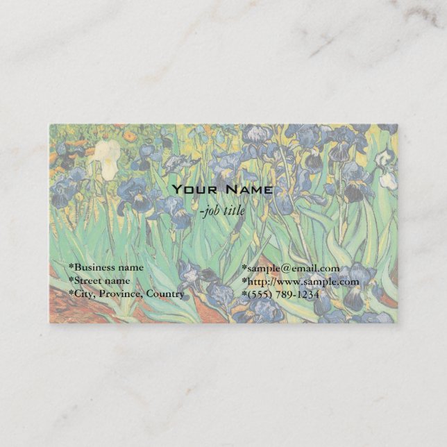 Irises by Van Gogh Business Card (Front)