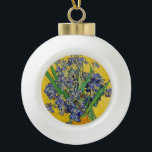 Irises by Van Gogh Ceramic Ball Christmas Ornament<br><div class="desc">Irises in vase against yellow background,  one of Vincent van Gogh's most famous floral still life paintings.</div>